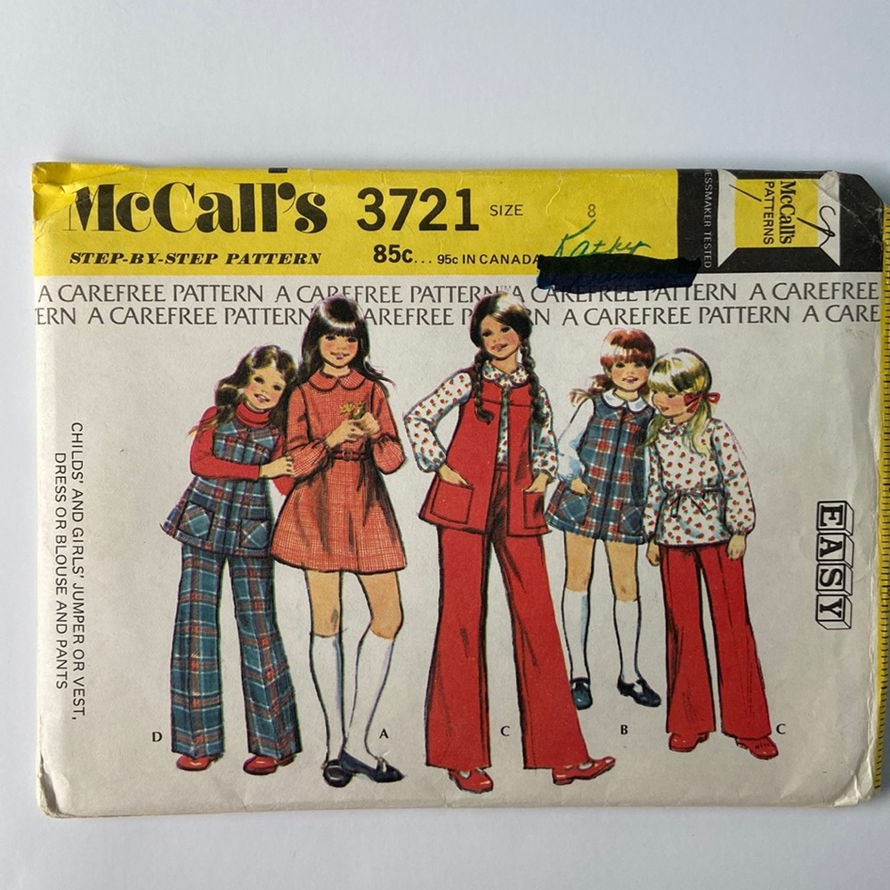 Vintage sewing pattern. Uncut and in great condition. Size 8 from 1973.
